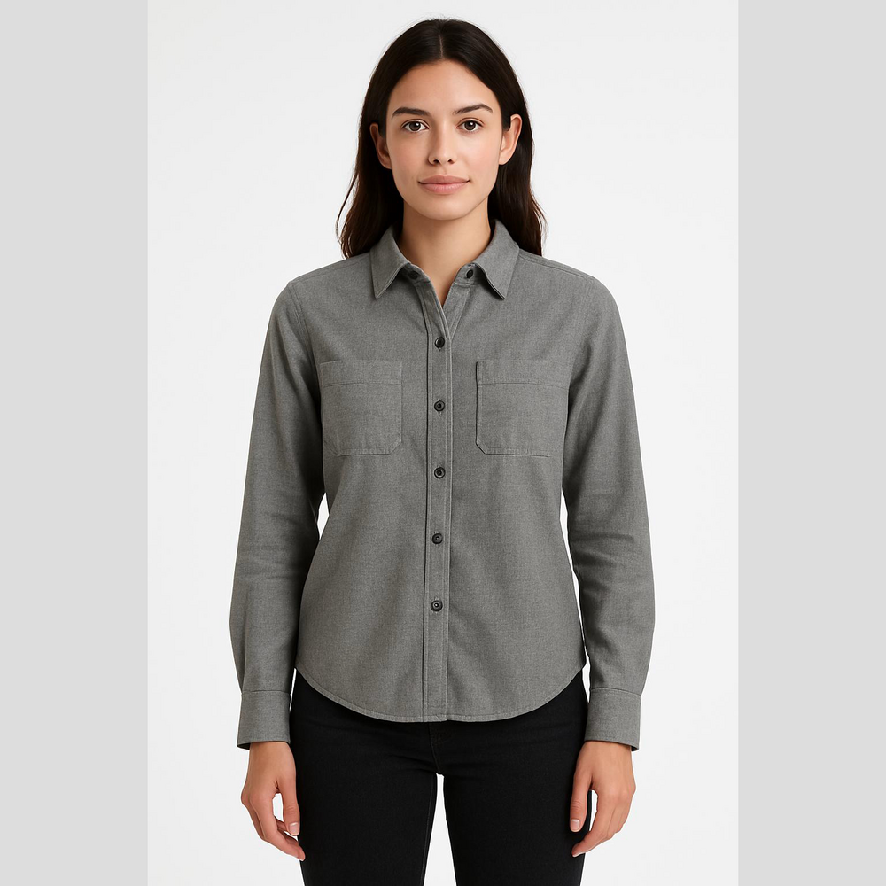 Armani Exchange Gray Button Down Long Sleeve Shirt - image 1